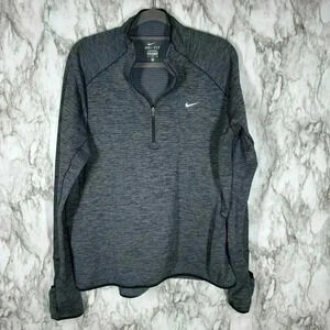 Women’s Nike DriFit Fleece-Lined Quarter Zip, XL, Grey/Black